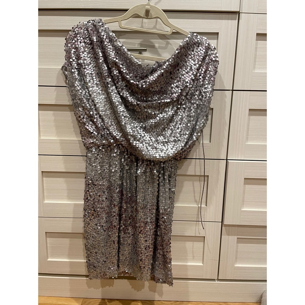 Aqua, silver Sequence dress